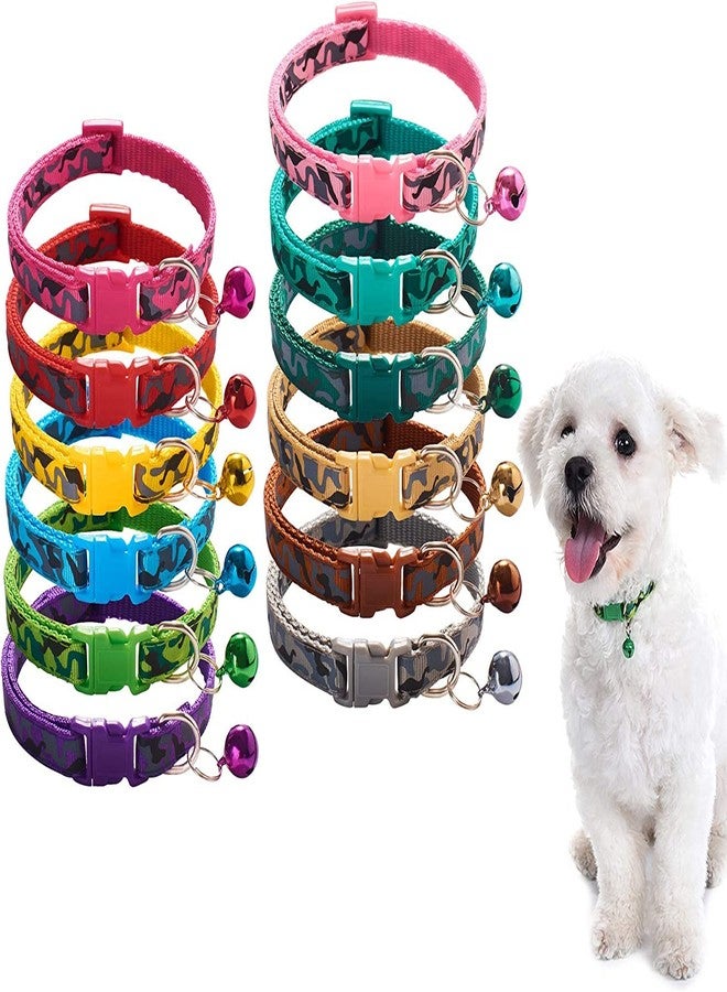 RoverPets طوق تعريف جرو من روفر بيتس | طوق تعريف من النايلون الناعم | طوق جرو قابل للتعديل مع آلية أمان قابلة للفك | طوق ولادة للجراء والقطط حديثة الولادة (عبوة من قطعة واحدة، طوق بنقشة عسكرية) - Image 1
